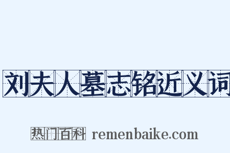 刘夫人墓志铭近义词是什么意思的图片